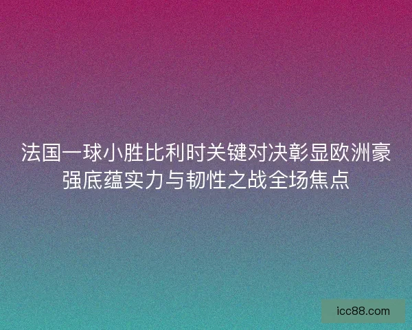 法国一球小胜比利时关键对决彰显欧洲豪强底蕴实力与韧性之战全场焦点
