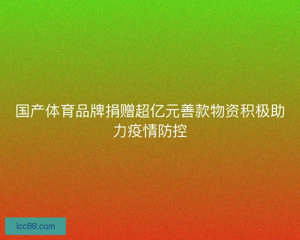 国产体育品牌捐赠超亿元善款物资积极助力疫情防控