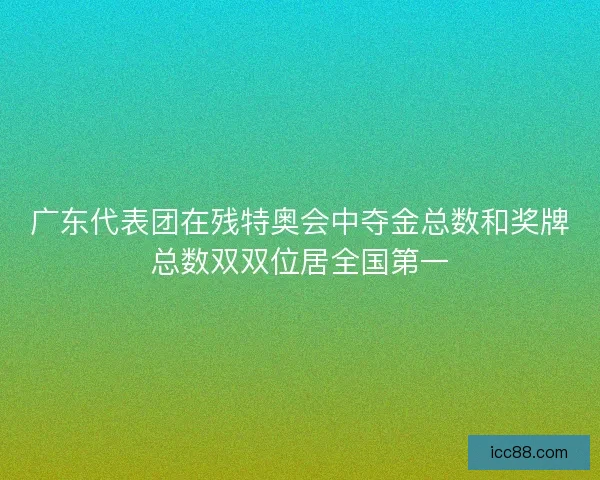 广东代表团在残特奥会中夺金总数和奖牌总数双双位居全国第一
